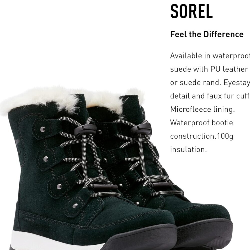 Sorel Youth Whitney II Joan Lace Boot — Waterproof Winter Boots,size 7 - Picture 4 of 12